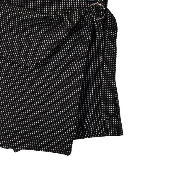 Zara Trafaluc Black Belted Asymmetric Polka Dot Skort Small Neutral Mini Shorts - Picture 4 of 10